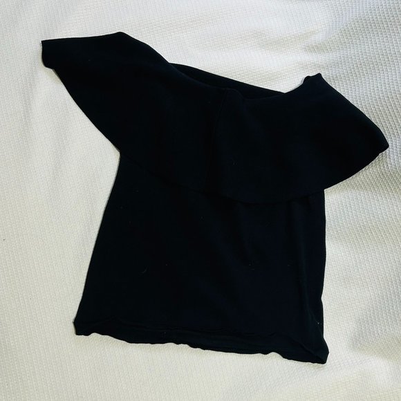 Ann Taylor Black On/Off Shoulder Knit Top | Size Medium - Picture 4 of 5